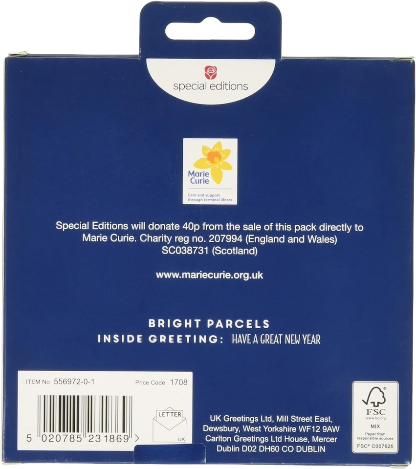 image 1 of Multipack of 8 Bright Presents Design Charity Christmas Cards with Envelope