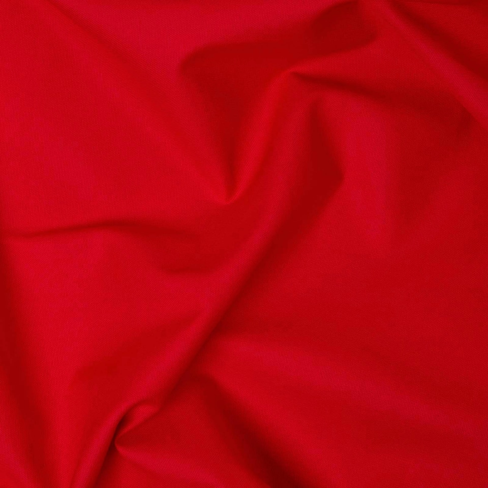 image 1 of Homescapes Pure Cotton Plain Red Fabric 150 cm Wide | Red | 150cm(60") wide, sold per metre length
