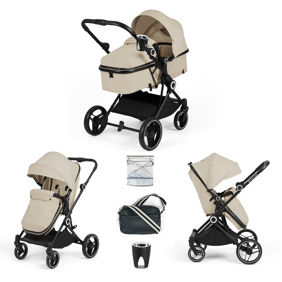 image 1 of Atom 2-in-1 Pushchair – Birth to 22kg (Approx. 4 Years), Lightweight, Compact Fold, Convertible Lie-Flat Seat, Parent & World Facing & More (Stone)