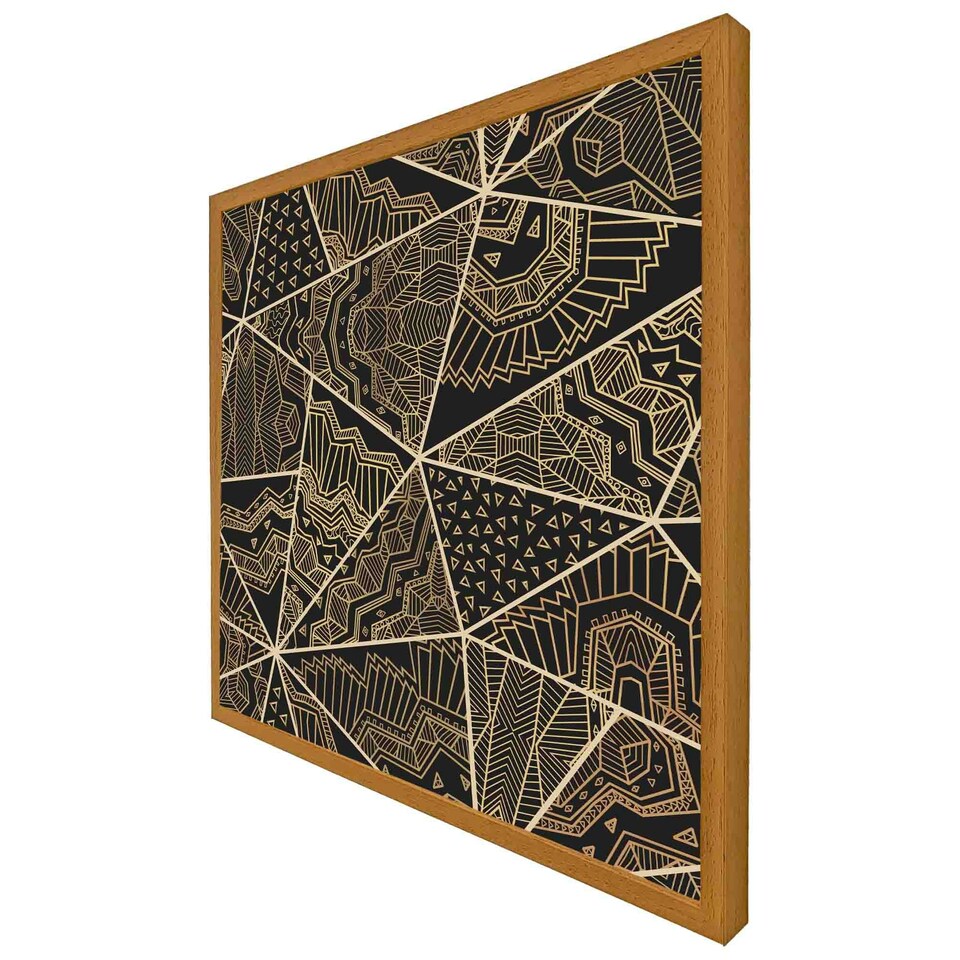image 1 of Geometric triangles with patterns (Picutre Frame) Brown | Oak | XS