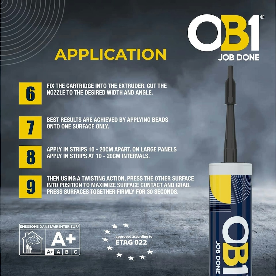 image 1 of OB1 Black - Multi-Surface Construction Sealant & Adhesive Waterproof Silicone
