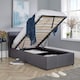 image 1 of Ottoman End Lift Storage Bed Single Hopsack Fabric Bed Frame Gas Lift Furniture