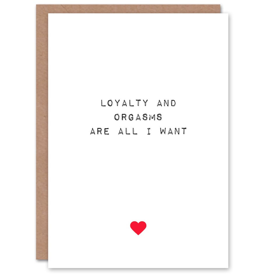 image 1 of Anniversary Card Rude Saucy Funny Loyalty and Orgasms for Partner