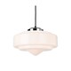 image 1 of Art Deco Pendant Light Chrome with Opal White Glass