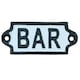 image 1 of Bar Cast Iron Sign Plaque Door Wall House Gate Post Hotel Restaurant Pub Home