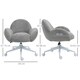 image 7 of HOMCOM Fluffy Leisure Chair Office Chair with Backrest Armrest Wheels Grey