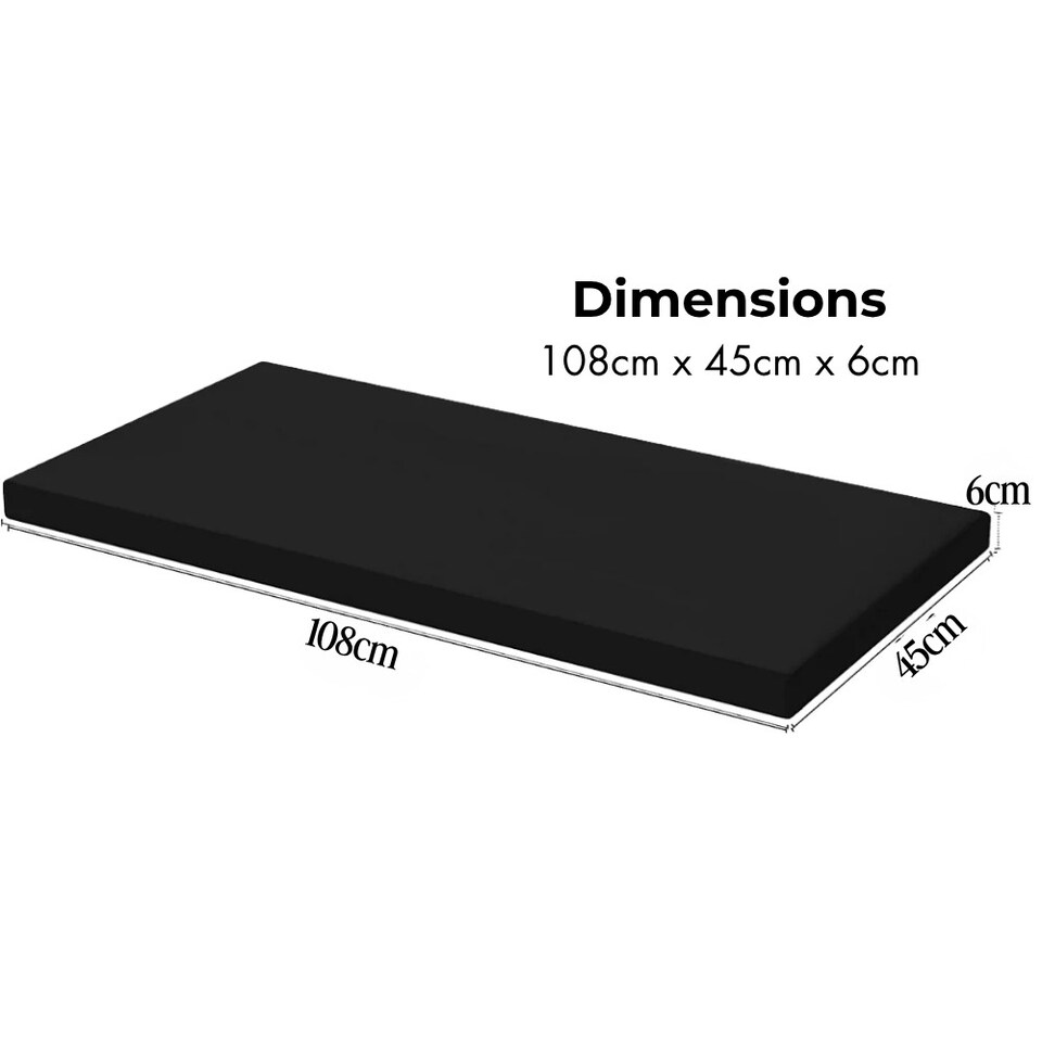 image 1 of Waterproof Garden Bench Cushion 2 Seater I Indoor & Outdoor Bench Seat Pad | Black