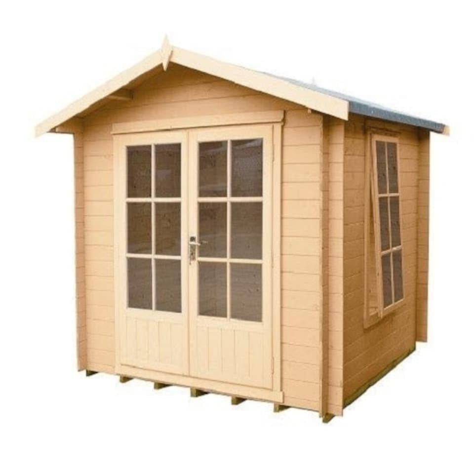 image 1 of Barnsdale Log Cabin Home Office Garden Room Approx 7 x 7 Feet Brown