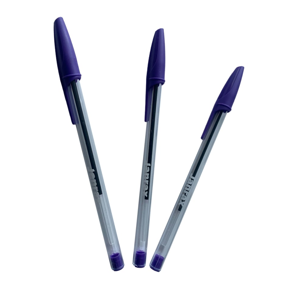 image 1 of Box of 50 Purple Ballpoint Pens Smooth Glide by Janrax