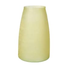 Recycled Cloudy Frosted Glass Flower Vase - Citrus Yellow - H26 x W17cm