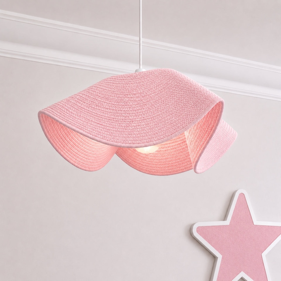 image 1 of CGC Lighting Flora 78cm Pink Large Floppy Fabric Lampshade