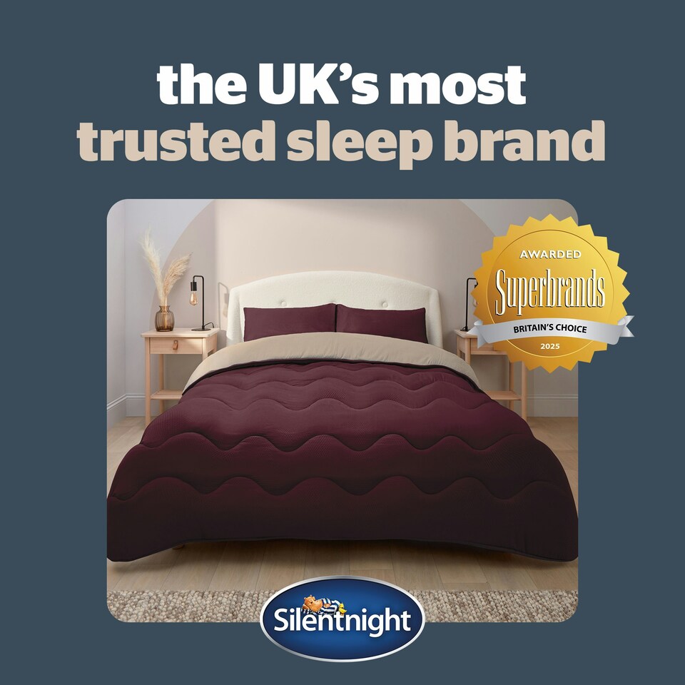 image 1 of Silentnight 10.5 Tog Seersucker Coverless Duvet and Pillowcase Set N/A | Berry/Natural | Double
