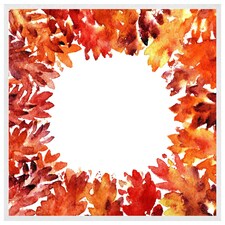 Circled autumn leaves (Picture Frame) White | XS