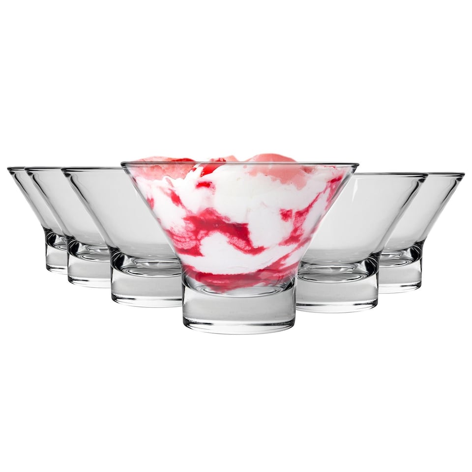 image 1 of Bormioli Rocco Ypsilon Ice Cream Bowls - 375ml - Pack of 6 | Clear | Clear