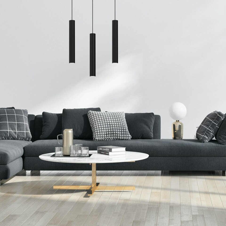 image 1 of Milagro Pendant Lamp Hudson Black 3XGU10