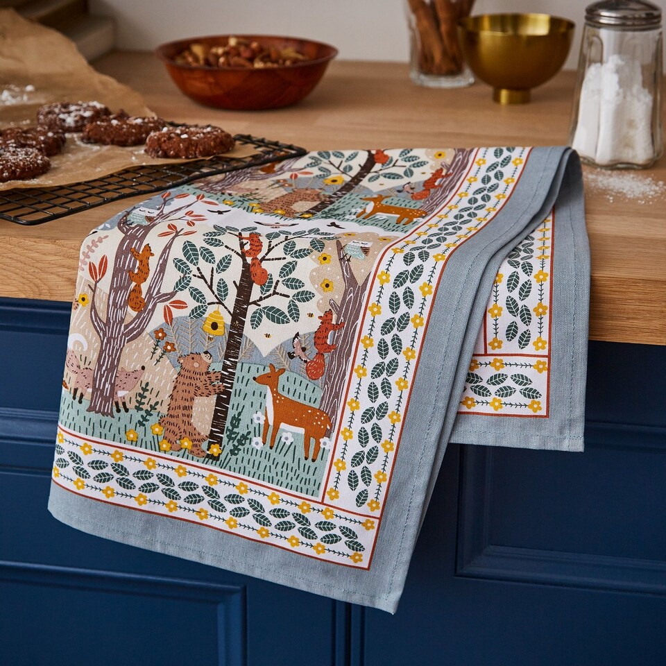 image 1 of Ulster Weavers Wildwood Tea Towel - Cotton Grey