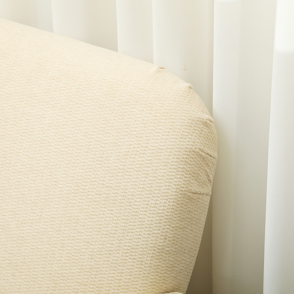 image 1 of HOMCOM 2 Seater Sofa, Small Sofa Couch with 21cm Thick Padding and Wood Legs, Modern Velvet Feel Fabric Loveseat for Living Room, Bedroom, Home Office, Cream White