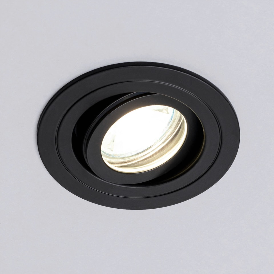 image 1 of BHS Fion Circular IP65 Tiltable Downlight | Black | Matte Black | 1