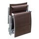 image 9 of Outsunny Sun Lounger Steel Frame Outdoor Folding Chaise Texteline Lounge Chair Recliner with Headrest & 7 Levels Adjustable Backrest, Brown