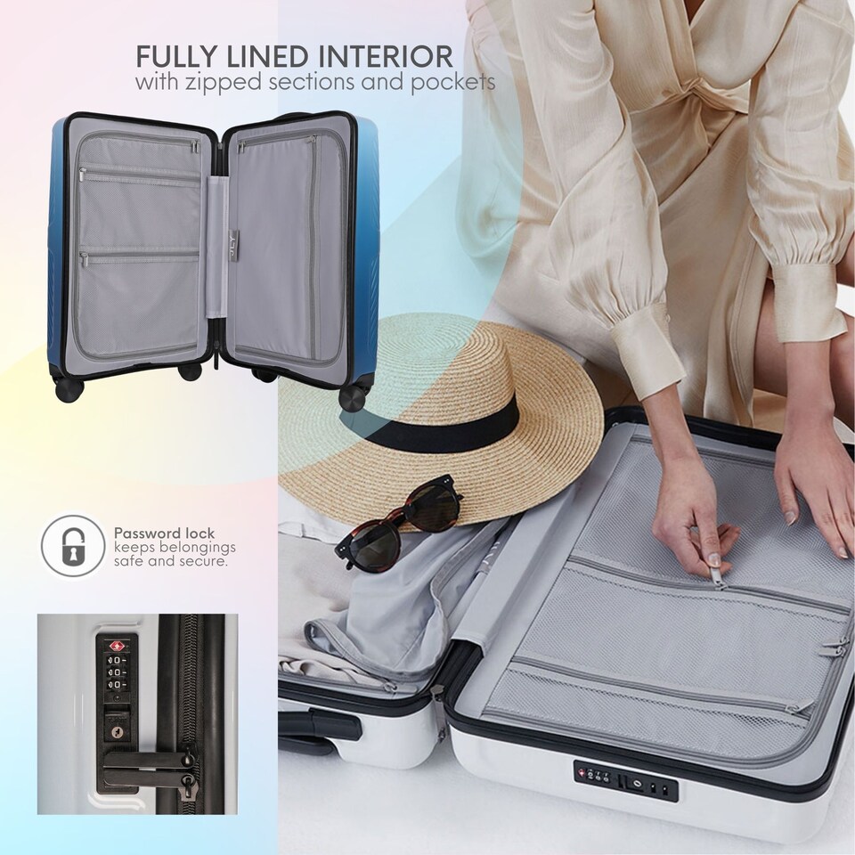 image 1 of 28-inch Premium Lightweight Carry-on Hand Luggage, Durable ABS+PC Hardshell, Zipper Closing with TSA Lock, 4 Spinner Wheels