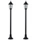 image 4 of ValueLights Mayfair Pair 1.2m Black IP44 Outdoor Lamp Post Bollard Lights