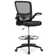 image 1 of COSTWAY High Back Mesh Drafting Chair Tall Office Chair Black