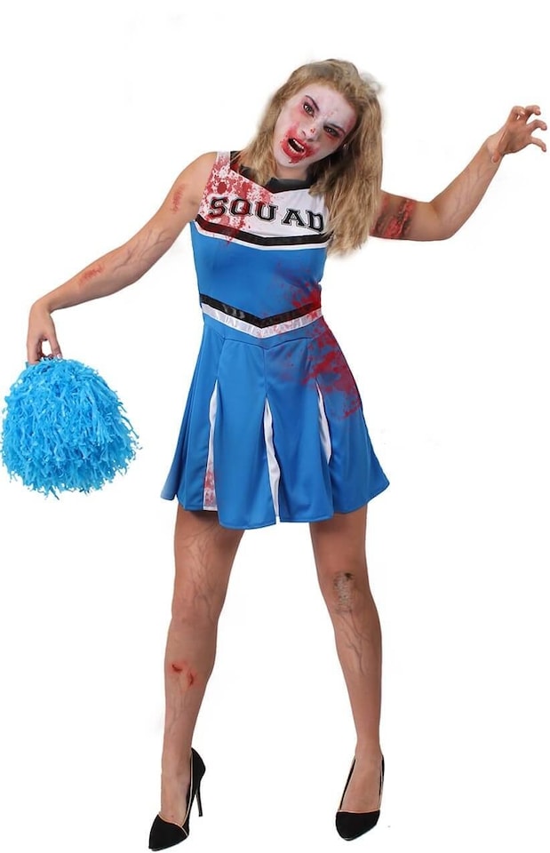 Blue Zombie Cheerleader Costume | Blue | XL