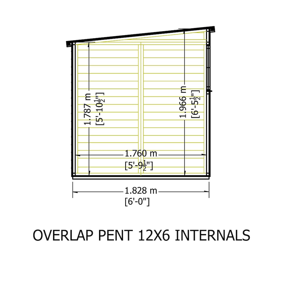 image 1 of Overlap Pent Single Door 12x6