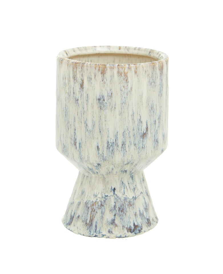 image 1 of Orsina Modern Small Indoor Planter, Beige Planter, Contemporary Standalone, Flower, and Herb Planter, Round Planter