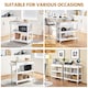 image 5 of Yaheetech Rolling Kitchen Island Cart on Wheels White