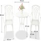 image 9 of Centurion Supports OSHOWA Luxurious Garden and Patio Table and 2 Large Chairs with Armrests Cast Aluminium Bistro Set - White with Green Cushions