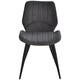 image 8 of HOMCOM Set of 2 PU Leather Dining Chair Moulded Seats Steel Frame Grey