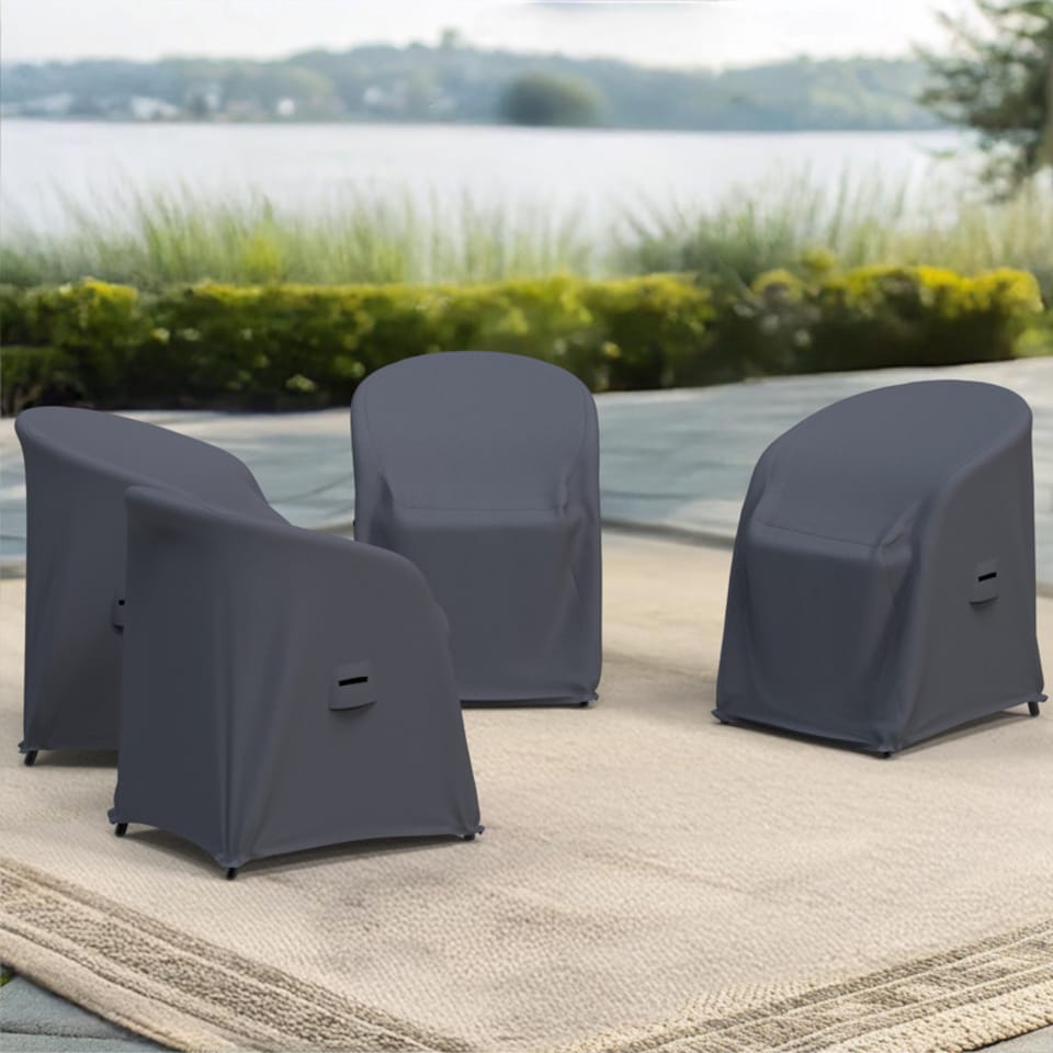 image 1 of Covers and all Arthor Patio Dining Chair Covers Set of 4 Water-Repellent UV-Resistant Polyester for Outdoor Rattan Restaurant Chairs, 22.75 W x 24.5