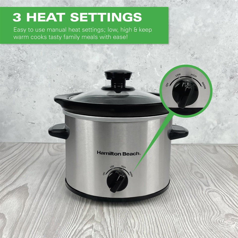 image 1 of Hamilton Beach 'The Mighty Mini' 1.8L Silver Slow Cooker