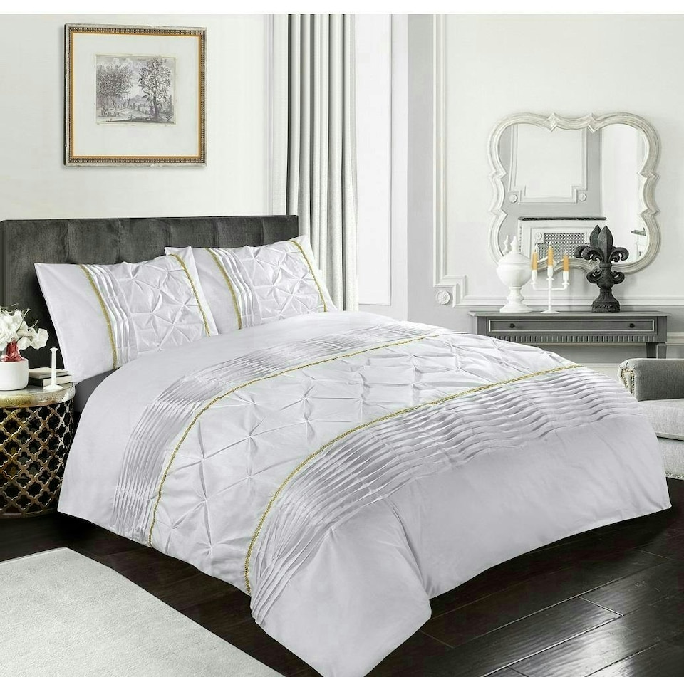 Eleanor Duvet Cover Set - Double - White