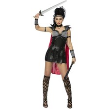 Fever Womens/Ladies Gladiator Costume Set - Black - M | Multi | M