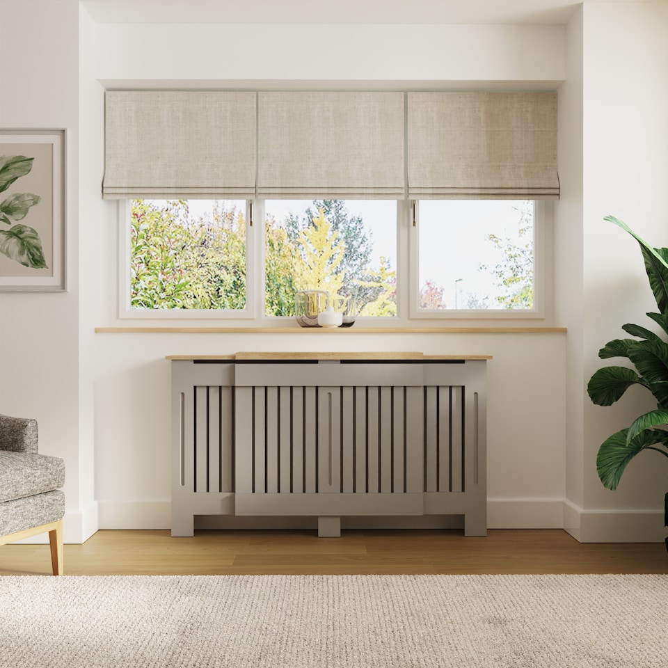 image 1 of Longslow Adjustable Radiator Cover | Grey | Grey