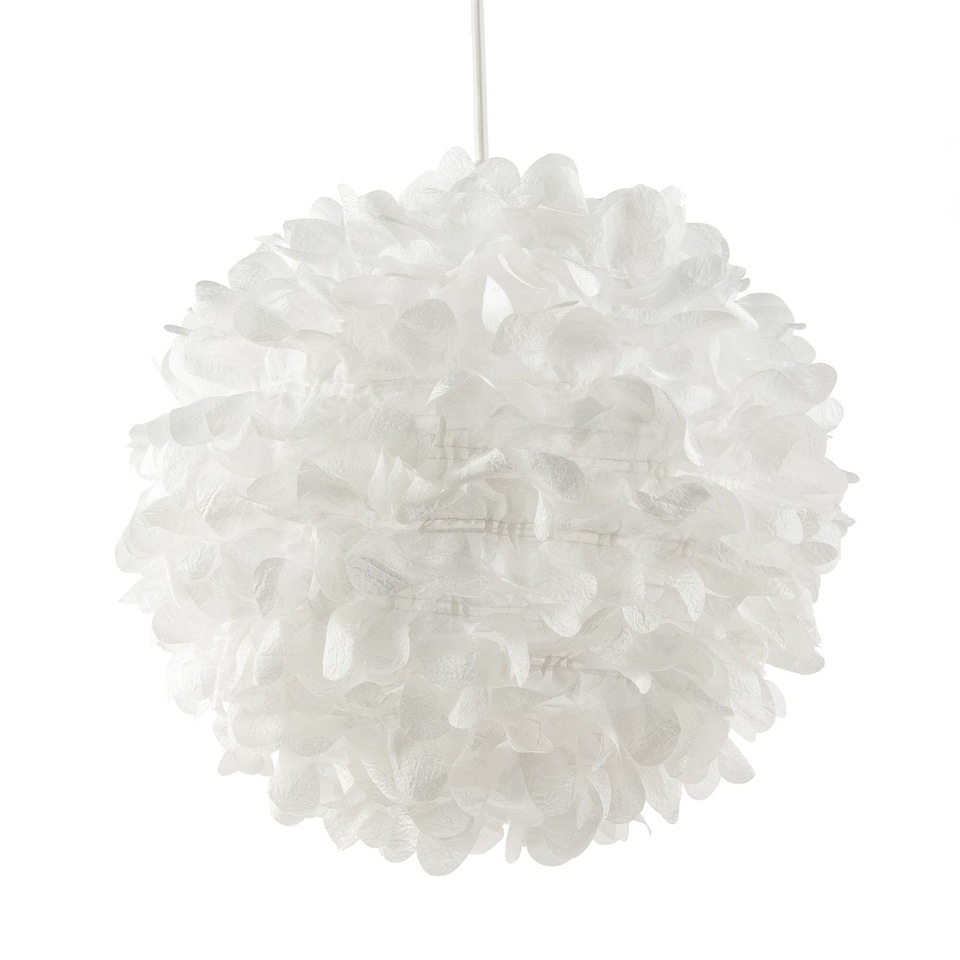 image 1 of Chic Designer 30cm Pendant Light Shade with White Fabric Folded Petals | White | White | 1