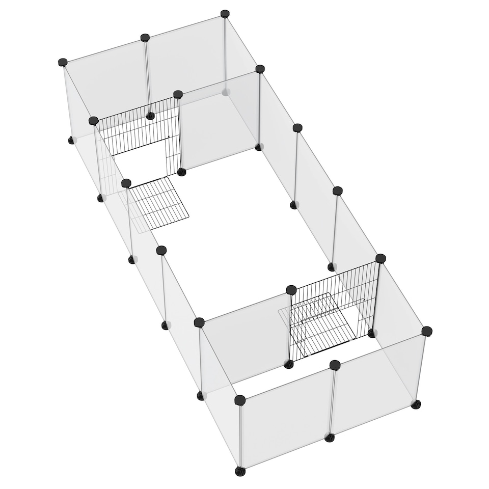 image 1 of PawHut Pet Playpen, 18 Panels DIY Small Animal Cage, for Guinea Pigs, Hegehogs