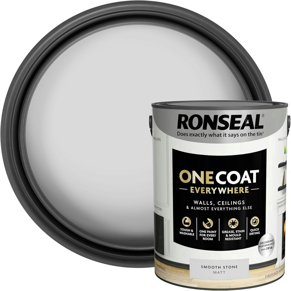 image 1 of Ronseal One Coat Everywhere Matt Paint 5L Smooth Stone