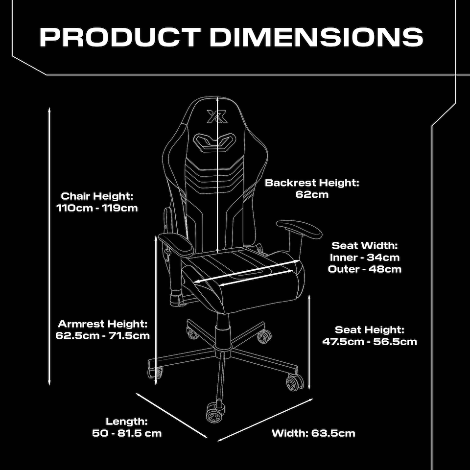 image 1 of Agility Compact Ergonomic PC Gaming Chair for Juniors - Carbon Black