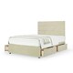 image 1 of Neptune Spring Cream Naples Velvet 4 Drawer Divan Set And Milan Headboard King Size