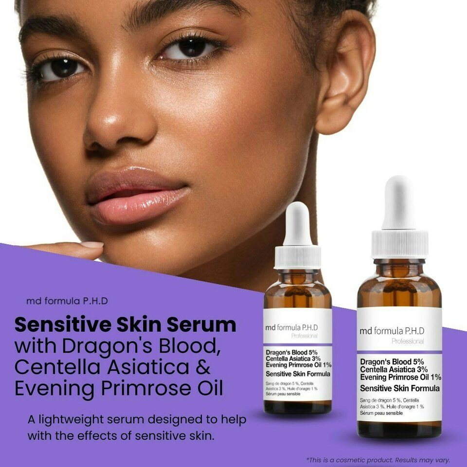 image 1 of MD Formula Sensitive Skin Serum Dragon's Blood 5%, Centella Asiatica 3%, Evening Primrose Oil 1% 30ml