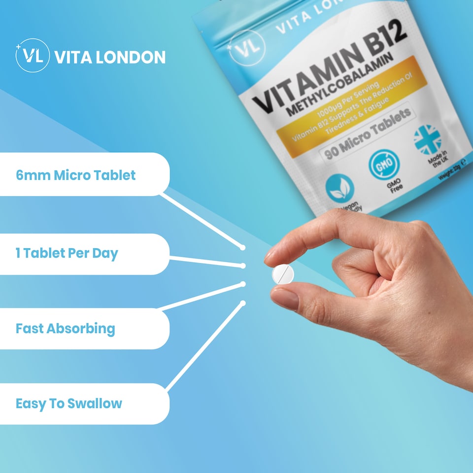 image 1 of Vitamin B12 Methylcobalamin Tablets - 1000µg - 90 Micro Tablets