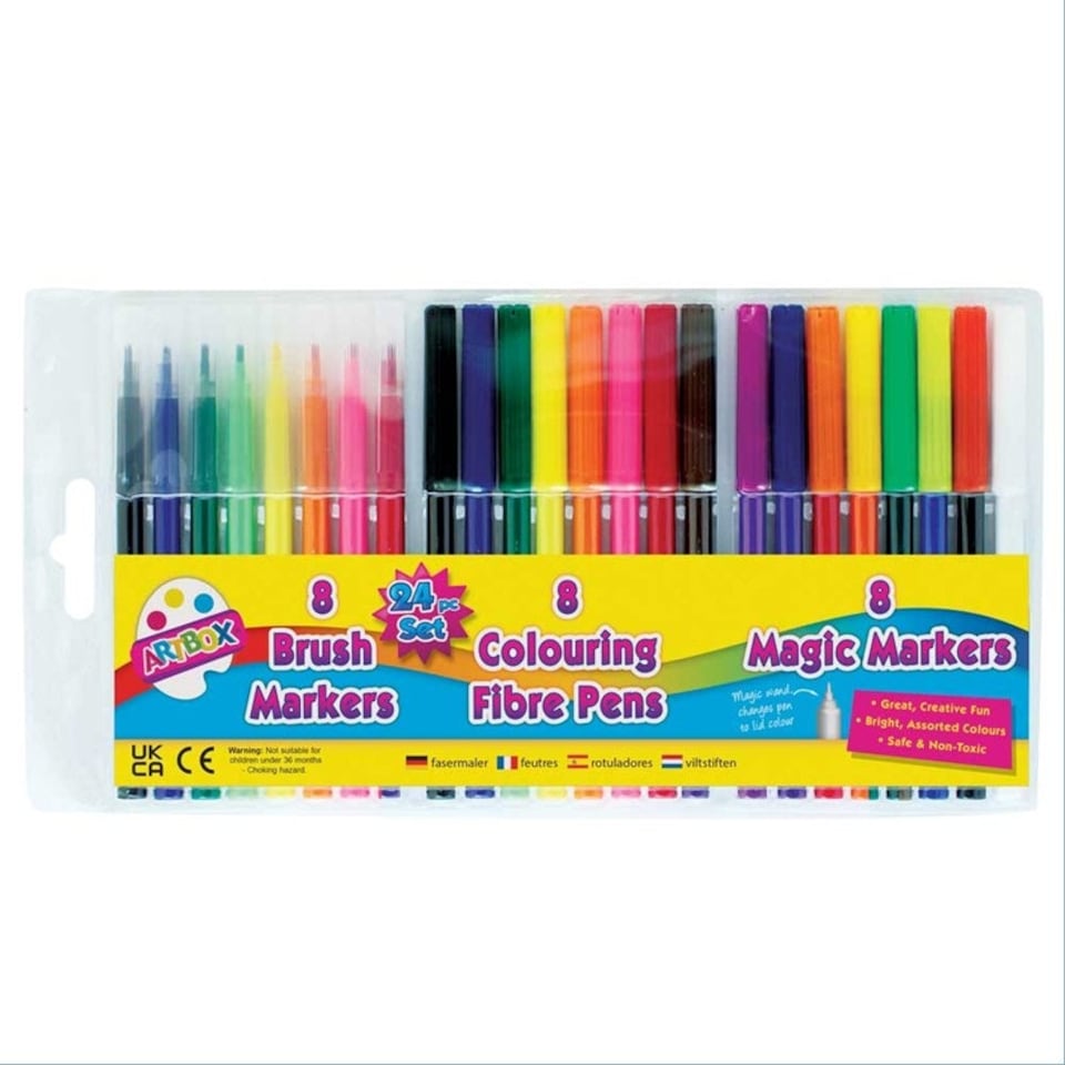 image 1 of Pack of 24 Marker Pen Colouring Set
