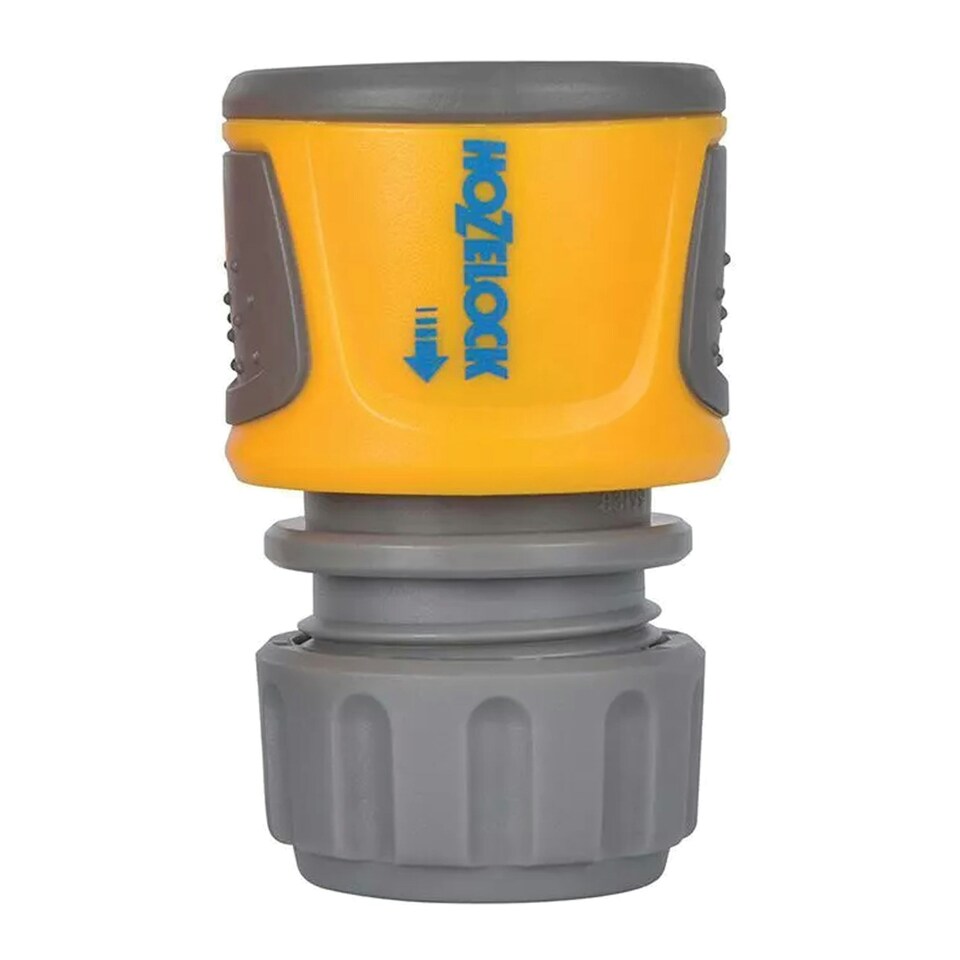 image 1 of Hozelock Standard Soft Touch Hose End Connector - Yellow/Grey - One Size