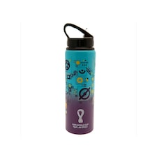 Fifa World Cup Qatar 2022 Aluminium 750ml Water Bottle - Blue/Purple - One Size Blue | One Size