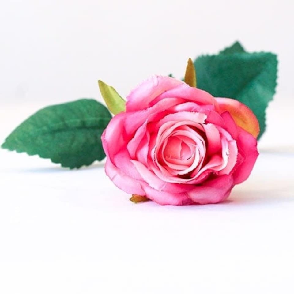 image 1 of Fuchsia Pink Diamond Rose Artificial Silk Flower 40cm