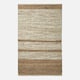 image 2 of Homescapes Recycled Leather Handwoven Stripe Rug | Brown | Brown