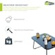 image 4 of Black Metal 4 Piece Garden Set Padded Cushion Glass Tabletop Outdoor Furniture